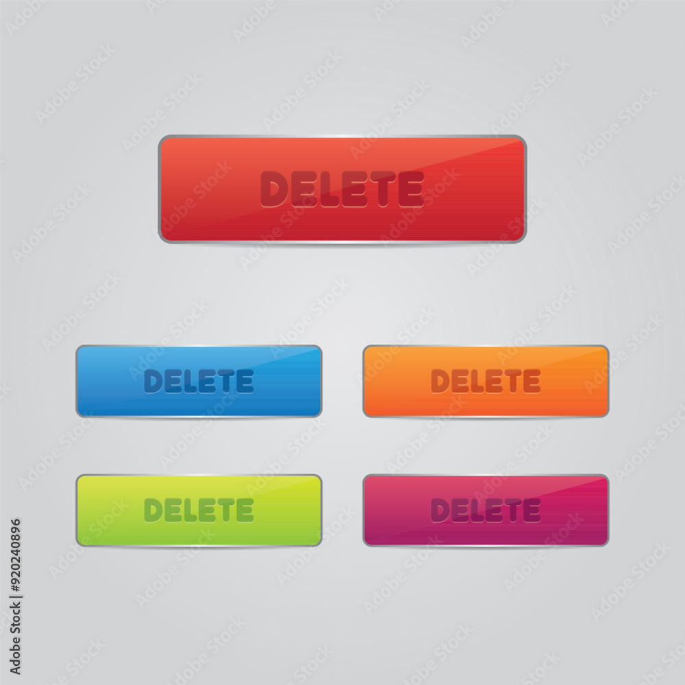 Colorful Set of Delete Buttons
