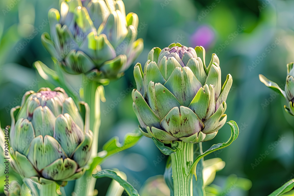 Fresh artichokes, vegetable close-up, healthy eating Fresh artichokes, vegetable close-up, healthy eating