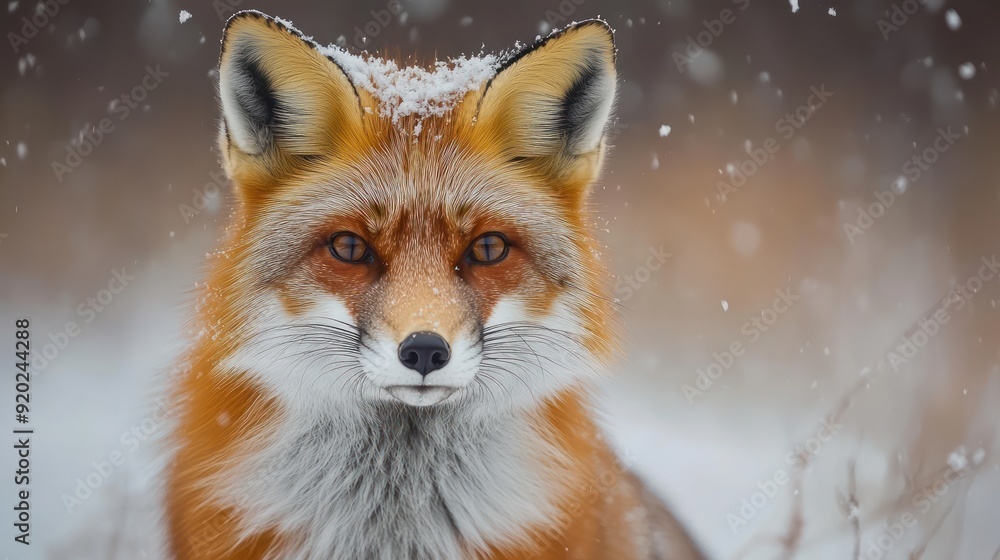 Obraz premium Red Fox in Winter Wonderland