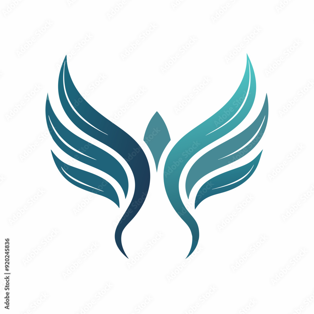 Obraz premium Wings icon logo design vector art Illustration. 