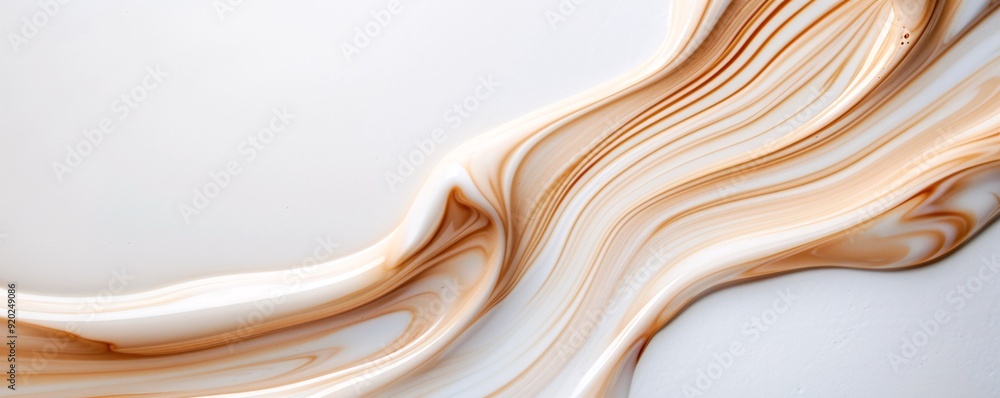 Swirling milk and coffee forming natural patterns, organic shapes, calming and artistic. , Swirling milk and coffee forming natural patterns, organic shapes, calming and artistic. ,