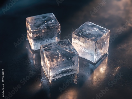 Ice Cubes on Table photo