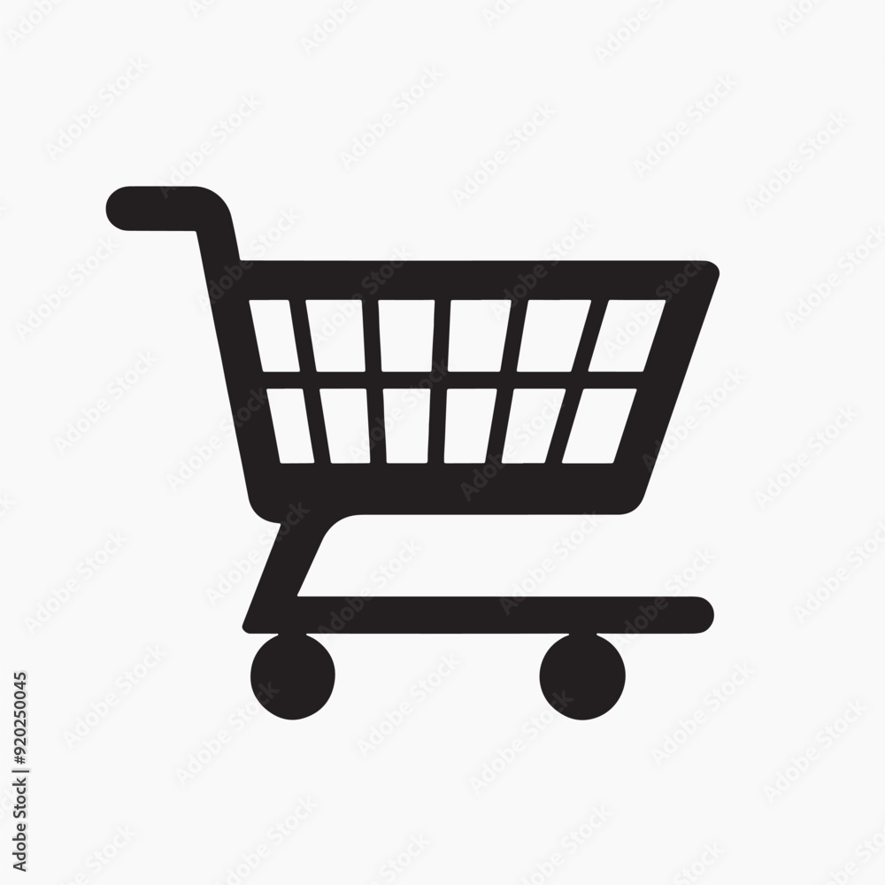 Black shopping cart icon vector Black shopping cart icon vector