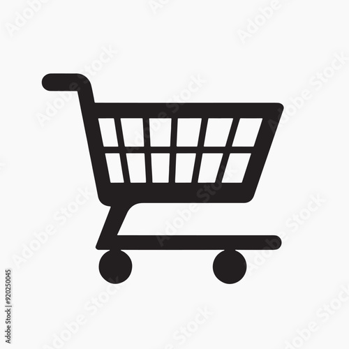 Black shopping cart icon vector