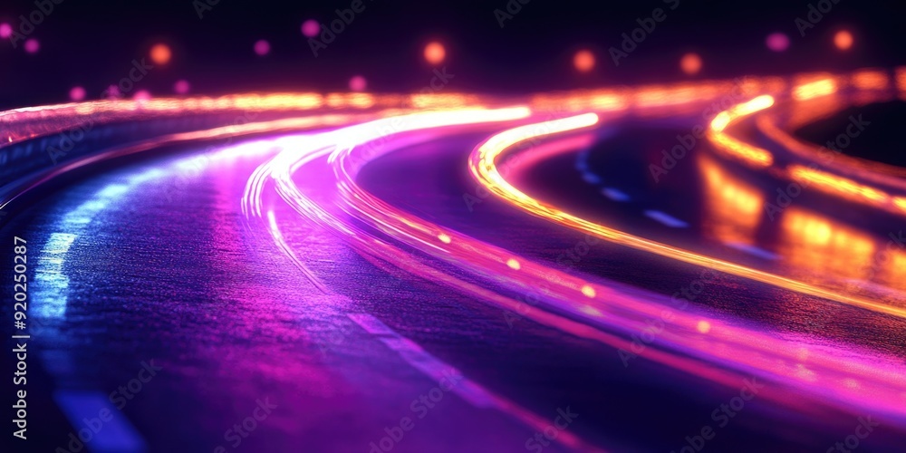 Nighttime highway scene Nighttime highway scene