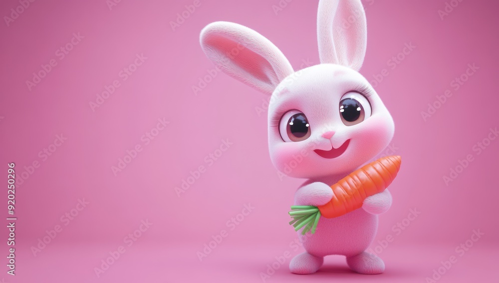 Cute Bunny Holding a Carrot Cute Bunny Holding a Carrot