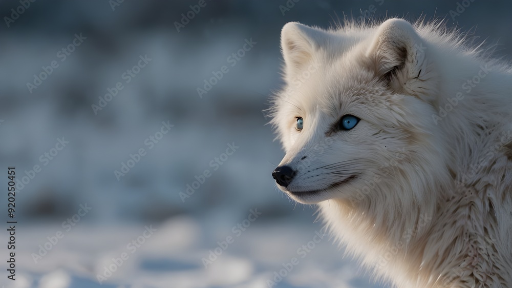 In a winter wonderland, a tiny arctic fox frolics in the freshly fallen snow. Its fluffy tail and perky ears are the only spots of color in the monochromatic landscape. In a winter wonderland, a tiny arctic fox frolics in the freshly fallen snow. Its fluffy tail and perky ears are the only spots of color in the monochromatic landscape.