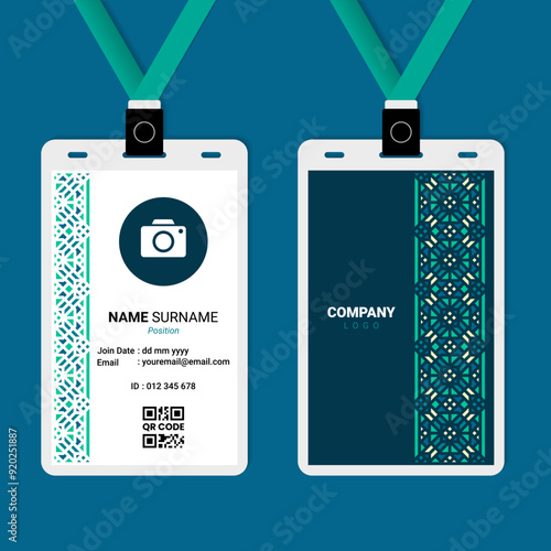 Oriental Islamic Ornament ID Card Design for Business or Company