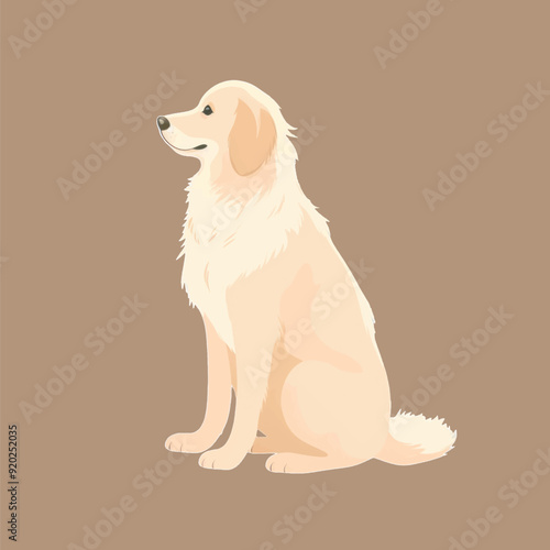 Golden retriever dog illustration