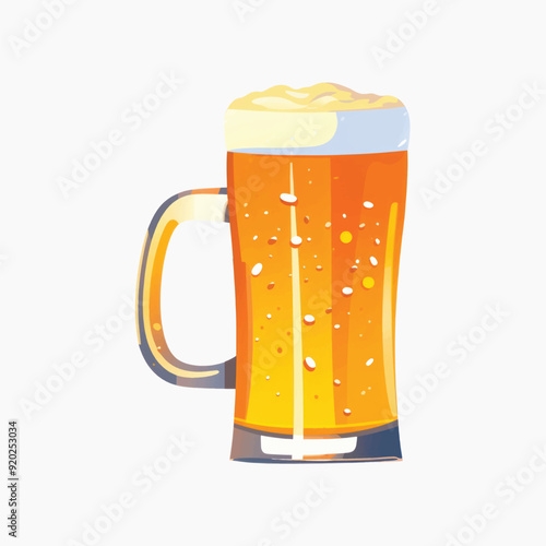 Refreshing cold beer mug illustration