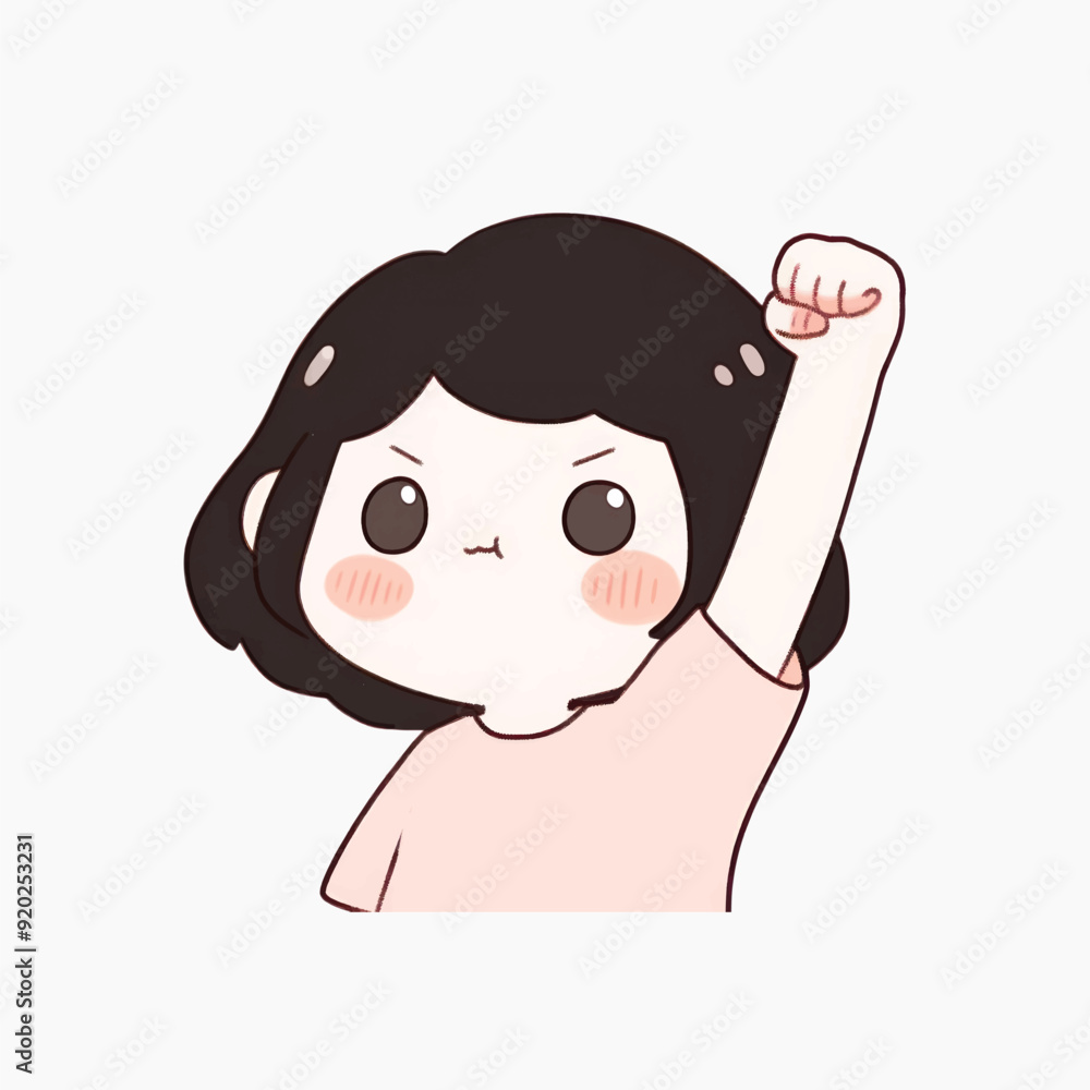 Cute determined cartoon character illustration Cute determined cartoon character illustration