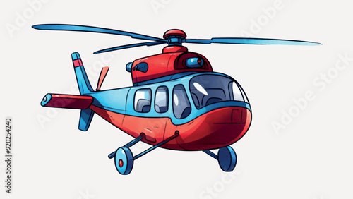 Colorful cartoon helicopter illustration