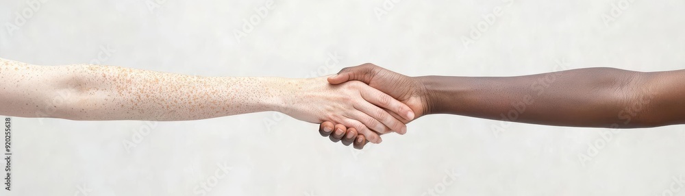Tolerance and unity, diverse group holding hands, symbol of collaboration, watercolor style