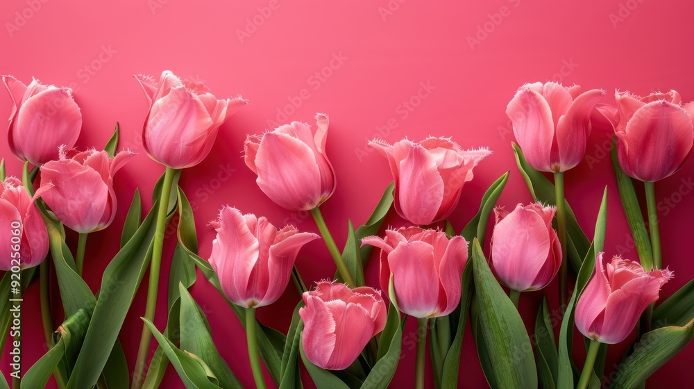 Pink Tulips on a Pink Background Pink Tulips on a Pink Background