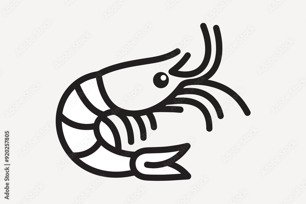 Fototapeta premium Simple shrimp vector illustration