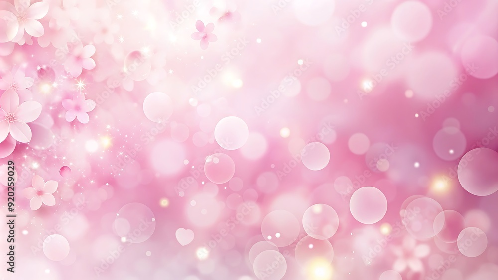 Abstract Pink Bokeh Background with Flowers. Abstract Pink Bokeh Background with Flowers.