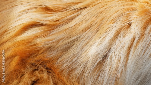 The warm, golden fur of a pet shines softly under natural light photo