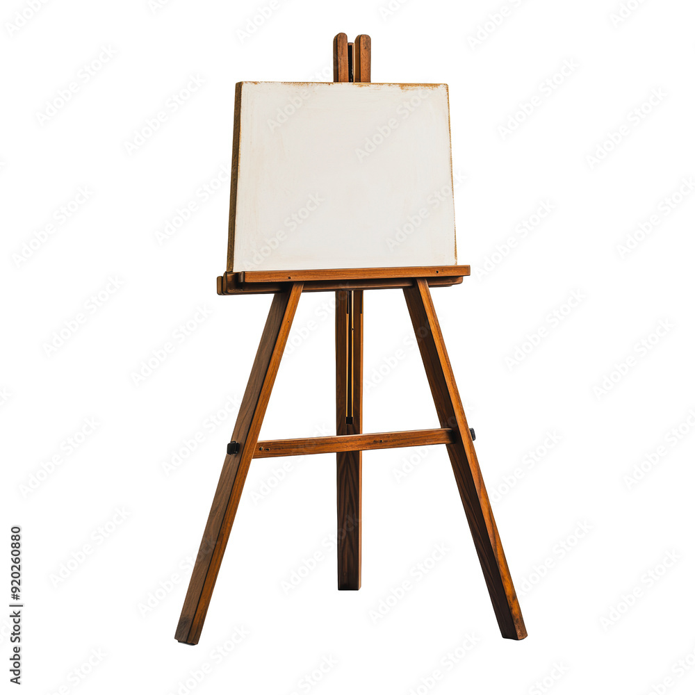 PNG Wooden easel set up for painting indoors PNG Wooden easel set up for painting indoors