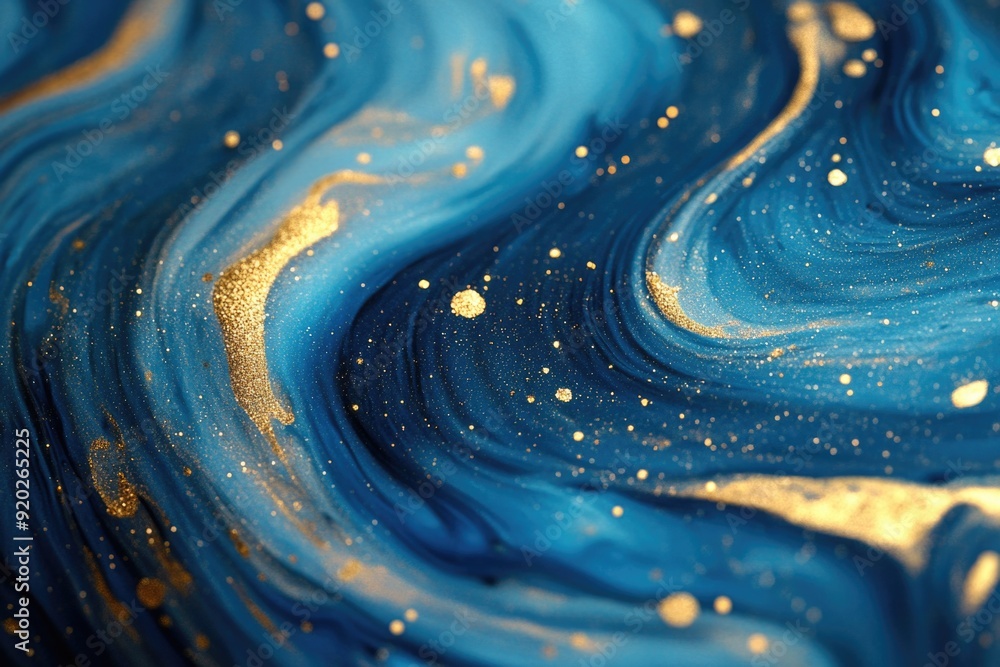 Blue and Gold Painting Close Up Blue and Gold Painting Close Up