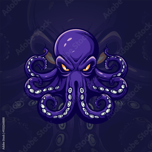 Octopus logo vector illustration design