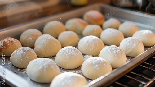 Proofing: The critical step of allowing dough to rise before baking, which is necessary for achieving the perfect texture and volume in bread and pastries.
 photo