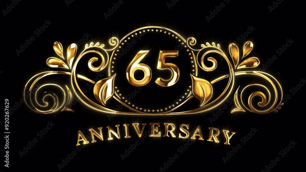 65th Anniversary Celebration. Happy 65 Years Anniversary Animation in ...