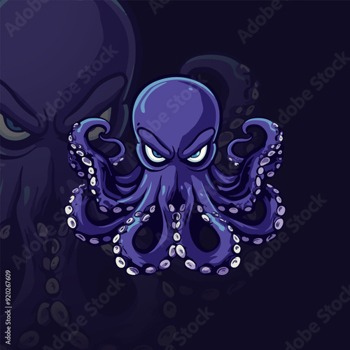 Octopus logo vector illustration design