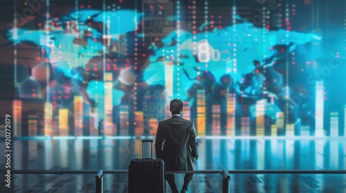 Businessman Contemplating Global Business