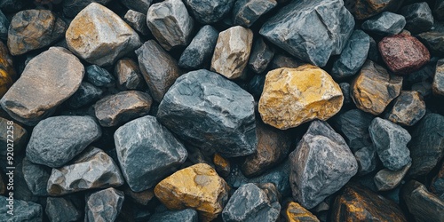 Yellow Rock Amidst Pile of Rocks,