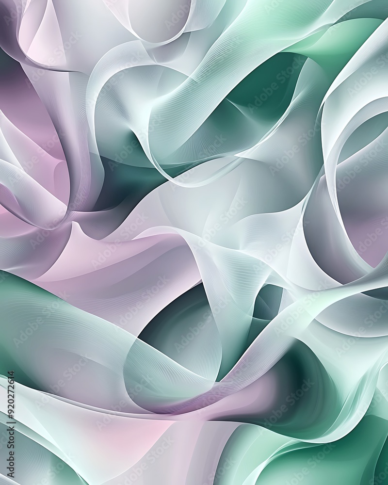 Seamless Abstract with Wave Patterns in Green, Grey, and Pink Seamless Abstract with Wave Patterns in Green, Grey, and Pink