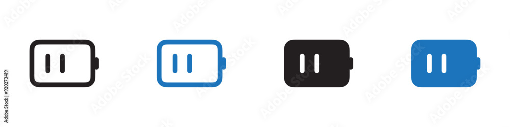 Battery icon linear thin line icon graphics set Battery icon linear thin line icon graphics set