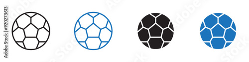 Football icon linear thin line icon graphics set 