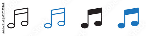Music icon flat and simple set design