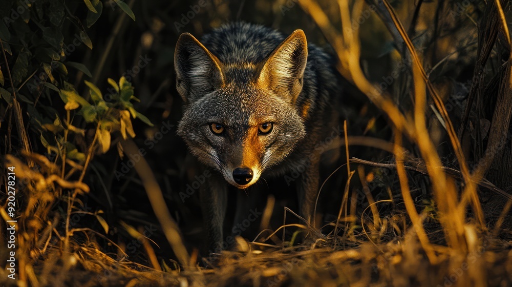 Fototapeta premium A Curious Fox in the Undergrowth