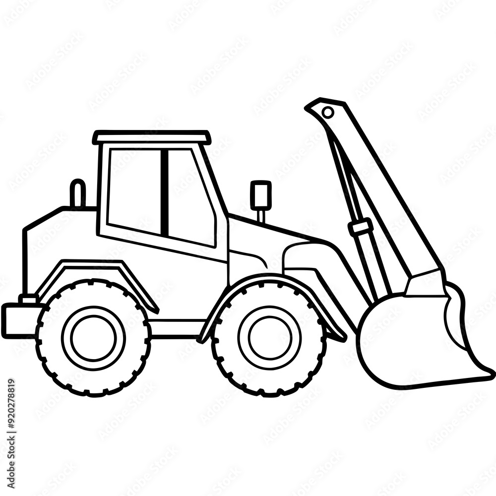 A backhoe loader art vector illustration A backhoe loader art vector illustration