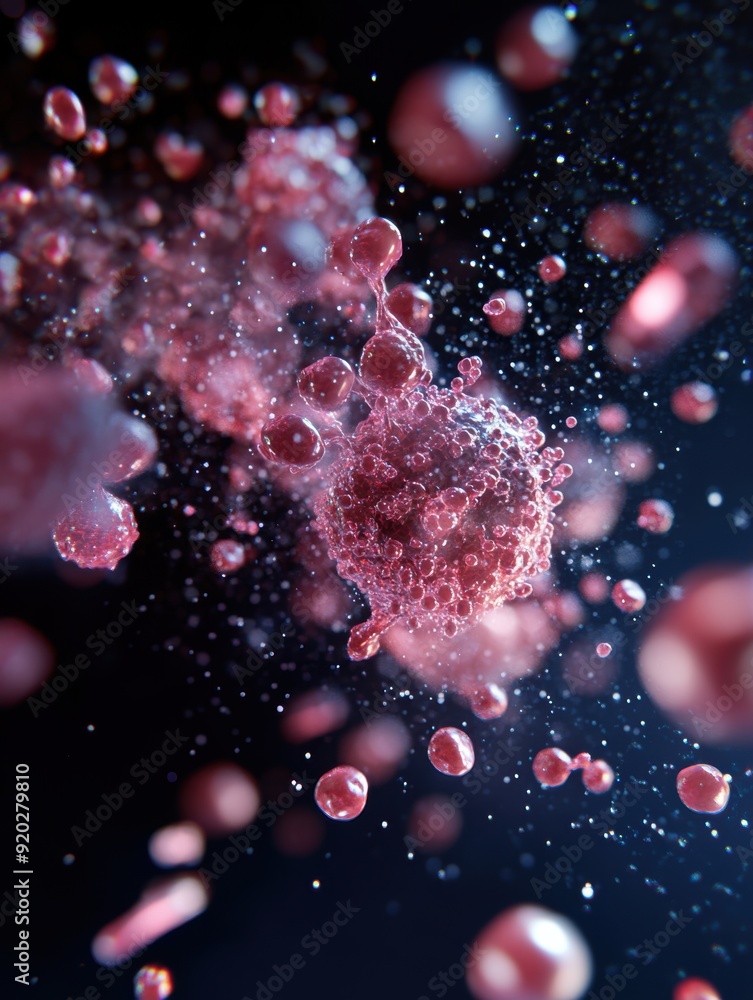 A close-up of cancer cells being attacked by innovative drugs in a virtual simulation demonstrates the process leading to remission. A close-up of cancer cells being attacked by innovative drugs in a virtual simulation demonstrates the process leading to remission.