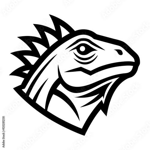 Lguana head mascot logo design silhouette vector on a white background photo