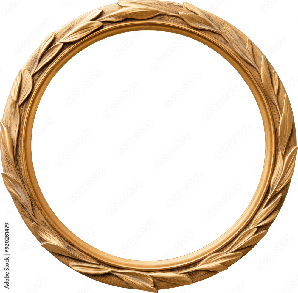Decorative gold laurel wreath frame isolated on transparent background. Decorative gold laurel wreath frame isolated on transparent background.