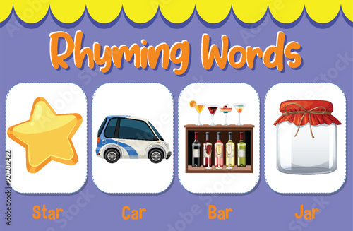 Rhyming Words Illustration