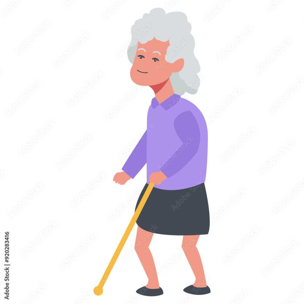 Old People Character Isolated on White Background. Vector Illustration with Cartoon Style Old People Character Isolated on White Background. Vector Illustration with Cartoon Style