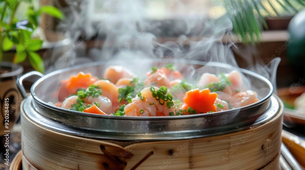 Steaming: Preparing food by cooking it with steam from boiling water, preserving its nutrients and natural taste. Ideal for vegetables, fish, and dumplings, offering a healthy cooking choice.
Steaming: Preparing food by cooking it with steam from boiling water, preserving its nutrients and natural taste. Ideal for vegetables, fish, and dumplings, offering a healthy cooking choice.