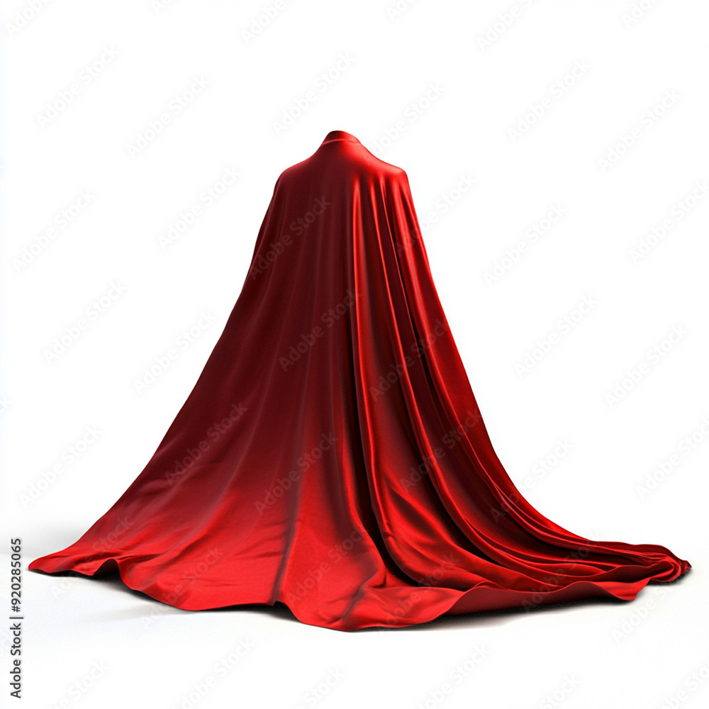 Capa roja flotante sobre fondo blanco Capa roja flotante sobre fondo blanco