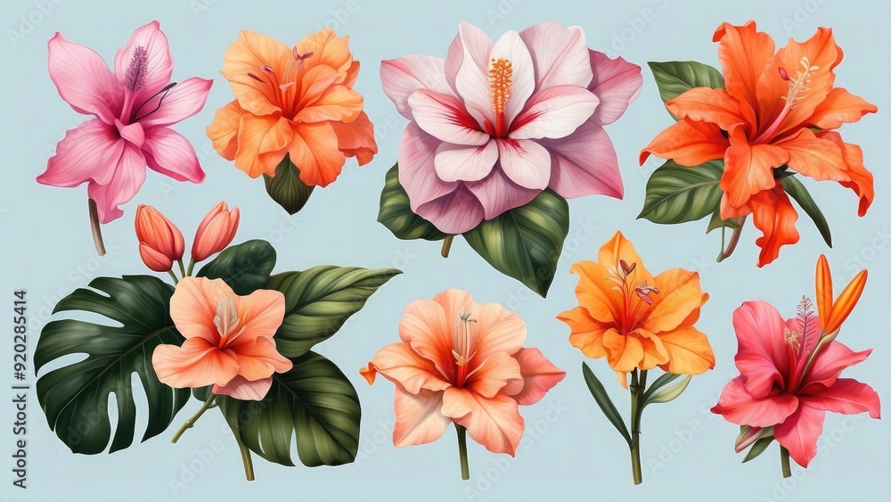 Various_exotic_tropical_flowers_in_a_set_isolate Various_exotic_tropical_flowers_in_a_set_isolate