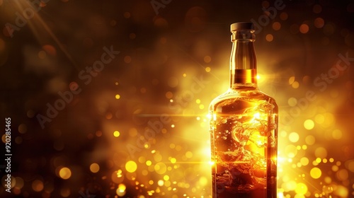 Variety of Alcoholic Drinks Bottles. High Detailed Drink Concept
