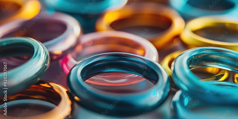 Close-up of various colored rings Close-up of various colored rings
