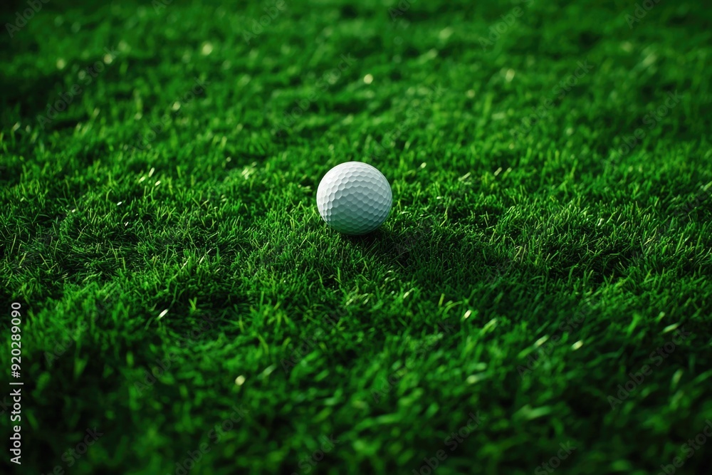Golf Ball on Lush Green Field Golf Ball on Lush Green Field