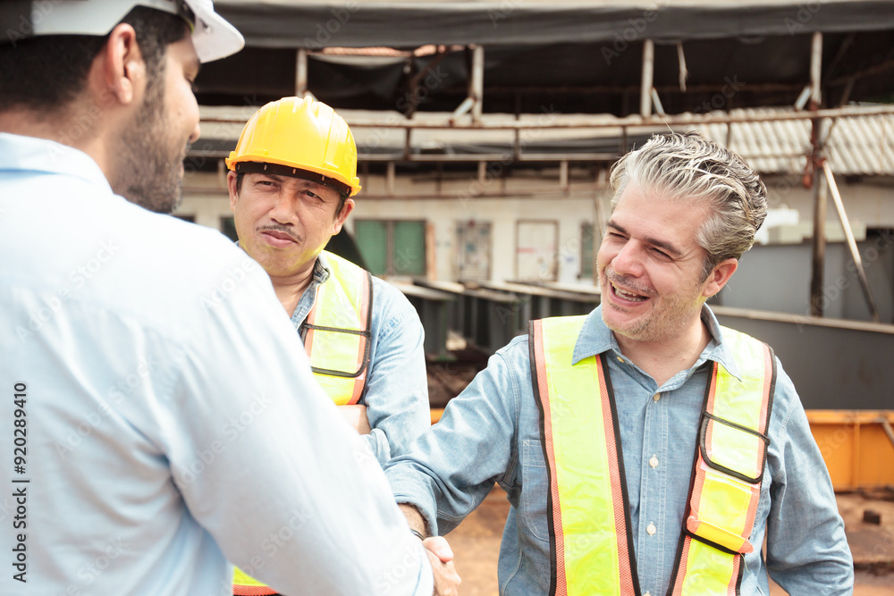 Team of engineers are working together at construction. Team of engineers are working together at construction.
