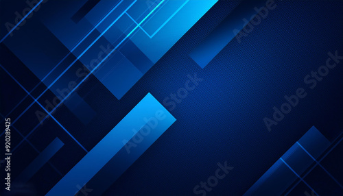 Dark blue background with abstract square shape, dynamic and sport banner concept