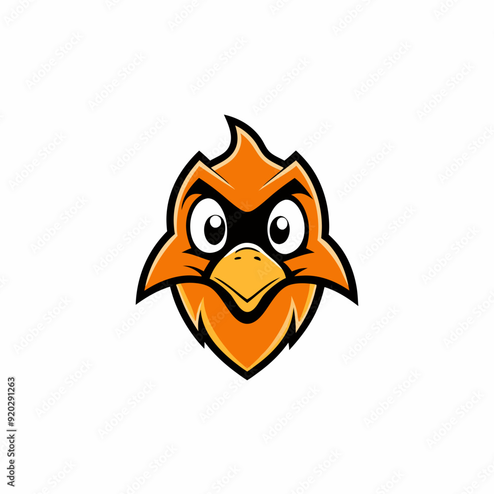 Fototapeta premium Simple line bird gaming mascot logo isolated vector art Illustration 