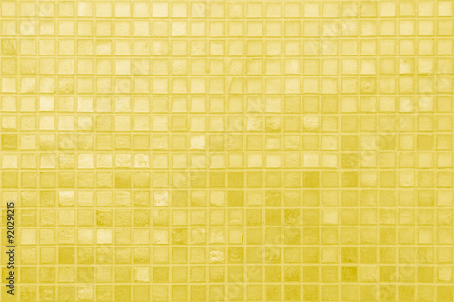 Yellow ceramic tile wall background, closeup of photo, computer generated images
